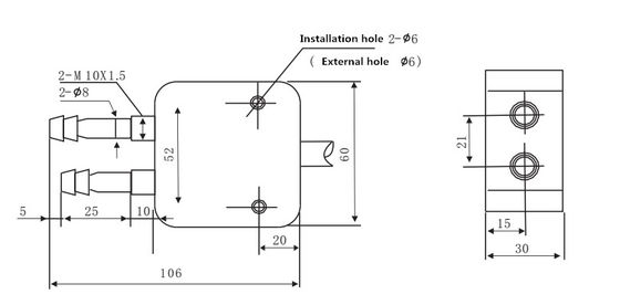 Sensor I2C da pressão diferencial de ar seco de WNK com alojamento de alumínio para o vento