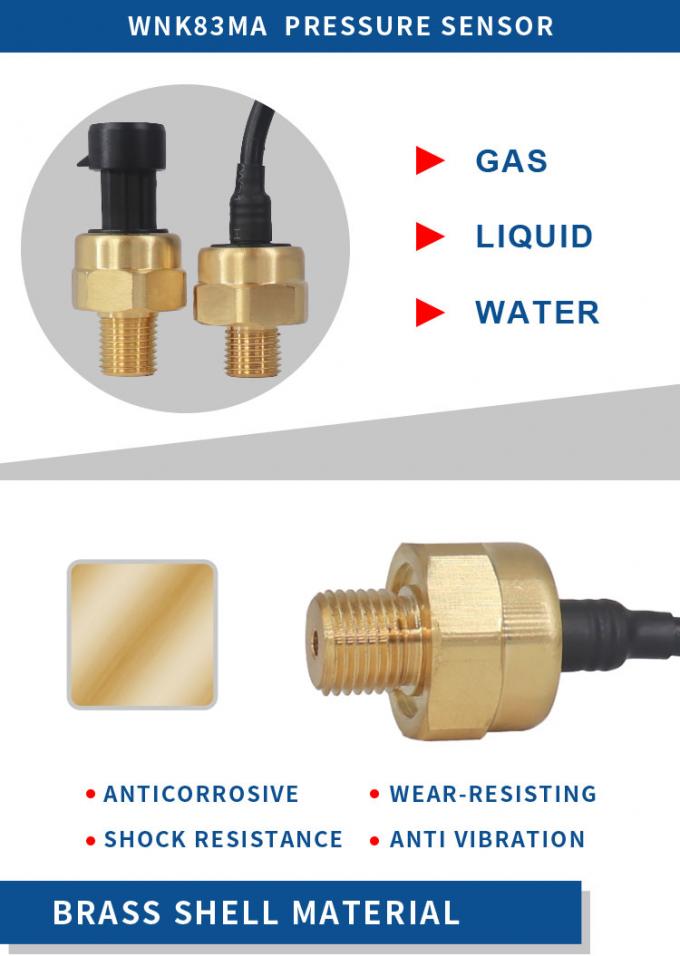 Transmissor capacitivo cerâmico de bronze do sensor da pressão 0.5-4.5V do baixo custo para a água do gás de ar