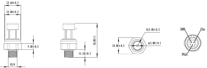Sensor de bronze do transmissor de pressão do ar do ODM do OEM para o líquido do vapor do gás