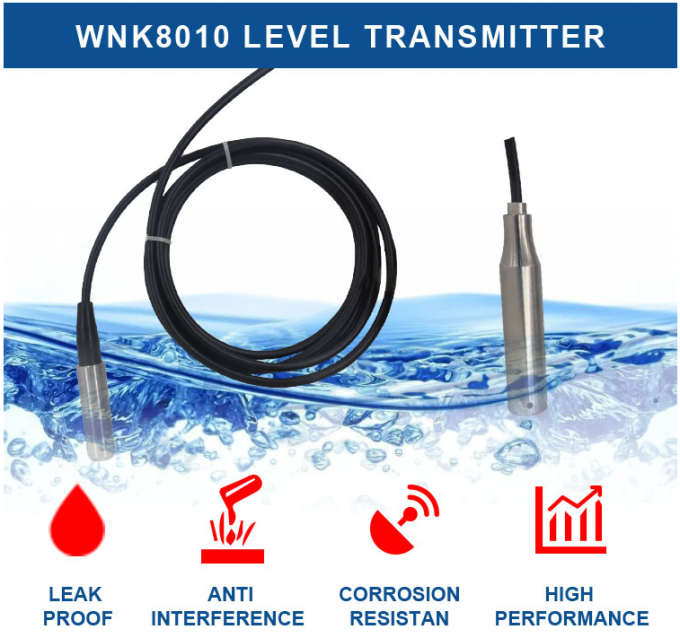 Sensor nivelado submergível anticorrosivo de água 4-20mA para a medição da associação/tanque