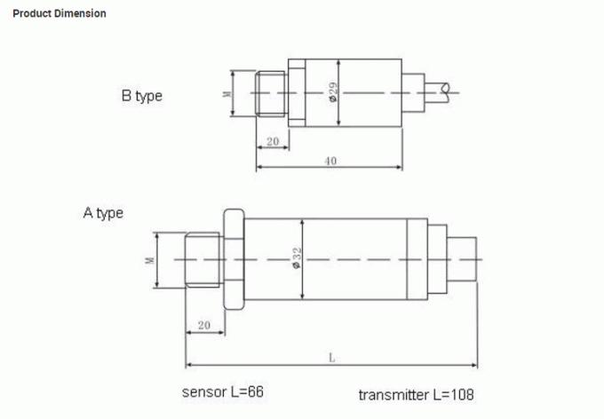 316L 4 de aço inoxidável - transmissor de pressão de 20mA 0.5-4.5V para o líquido do vapor do gás