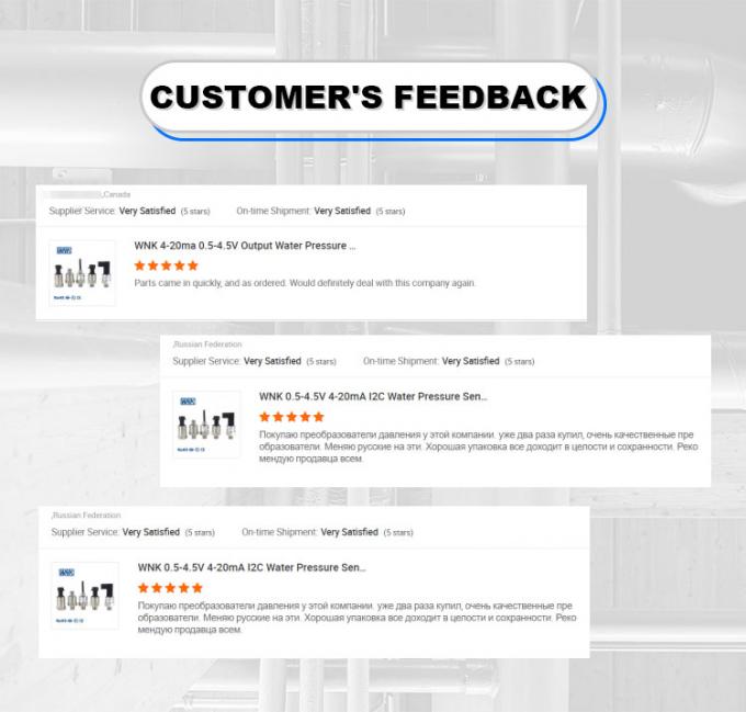 Sensores de pressão de gás para tratamento de água WNK 4-20mA Transmissor de transdutor de pressão 0